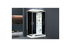 Душевая кабина Royal Bath 120x80 R стекло прозрачное задняя стенка черная с гидромассажем - 2