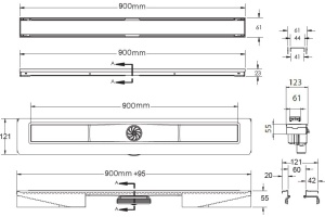Душевой лоток Berges B1 Keramik 90 хром глянцевый - 2