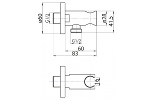 Шланговое подключение Cezares хром (CZR-AI13-01) - 2