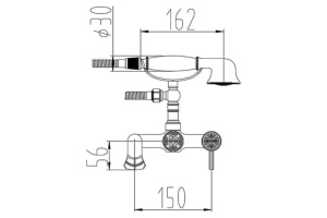 Смеситель Zorg Antic A 200W-SL для ванны с душем - 2