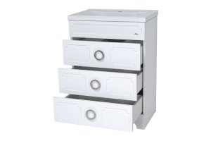 Тумба с раковиной Misty Лейла 80 белая матовая - 2