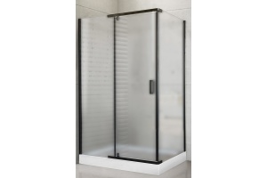 Душевой уголок Royal Bath HPV 140х80 с поддоном профиль черный стекло матовое