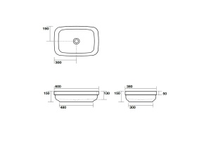 Раковина встраиваемая/накладная Kerasan Tribeca 60 белый матовый (514330) - 3