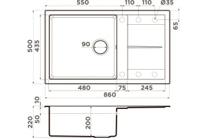 Мойка кухонная Omoikiri Sumi 86 ваниль - 3