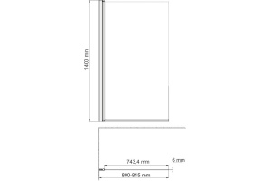 Шторка на ванну Wasserkraft Berkel 48P01-80B - 3