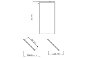 Abens 20W01-80 Brushed gold Fixed Стеклянная шторка - 3