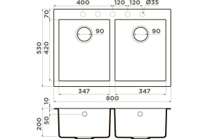 Мойка кухонная Omoikiri Bosen ваниль (4993837) - 2