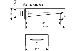 Излив Hansgrohe Metropol 32543670 для ванны - 2