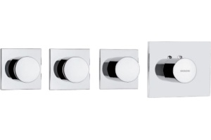 BOSSINI (OUTLETS) Наружняя часть термостата HighFlow для Z030202000, Z030271000, Z030273000 с отдельными панелями, круглая рукоятка, хром (030)