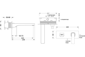 Смеситель для раковины встроенный Timo Torne 4371/02SM антик - 2
