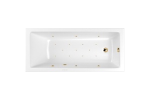 Ванна акриловая WHITECROSS Wave Slim Relax 150x70 с гидромассажем белый - золото