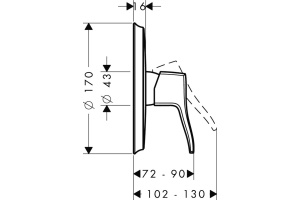 Смеситель Hansgrohe Metris Classic 31676000 для душа - 3