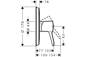 Смеситель Hansgrohe Metropol Classic 31365000 для душа - 2