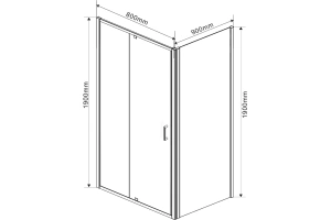 Душевой уголок Vincea Intra 80х90 хром стекло прозрачное - 2