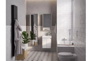 Комплект мебели Aquaton Сканди Doors 45 белый - светлое дерево - 2