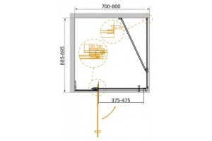 Душевой уголок Cezares Slider 90х70 хром (SLIDER-AH-1-90-70/80-C-Cr) - 2