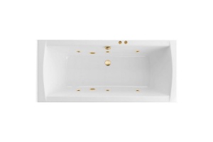 Ванна акриловая Excellent Aquaria Lux Soft 180х80 с гидромассажем белый - золото