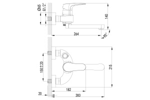 Смеситель для ванны Lemark Shift хром (LM4314C) - 2