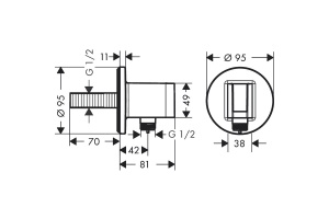 Шланговое подключение Hansgrohe Fixfit S хром - 2