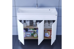 Тумба с раковиной напольная Санта Лондон 100 белый - 2