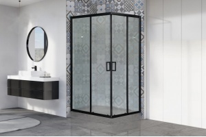 Душевой уголок Royal Bath HPD 90x115 профиль черный стекло матовое - 2