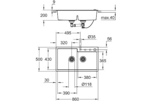 Мойка кухонная Grohe K500 31649AT0 - 3