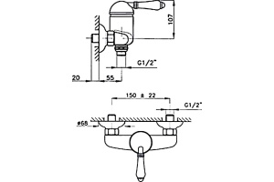 Смеситель для душа Nicolazzi Classico золото (3405GB76) - 3