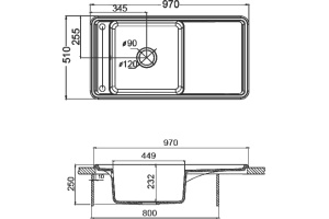 Мойка кухонная AQUATON Беллис 97 кофе - 3