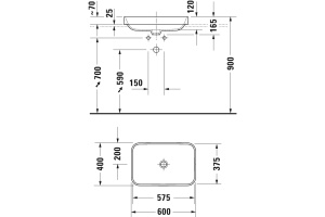 Раковина Duravit Happy D.2 Plus 2359601300 60 см - 2
