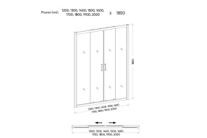 Душевое ограждение  VN45-140-02-19C1 - 2