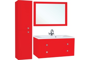 Тумба с раковиной Bellezza Милан 90 красная - 3