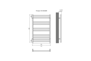 Полотенцесушитель водяной Aquatek Поларис П10 500х800, черный муар - 3
