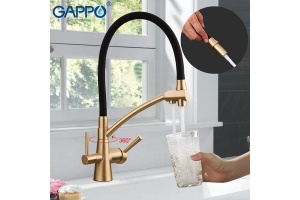 Смеситель для кухни Gappo бронза с черным - 2