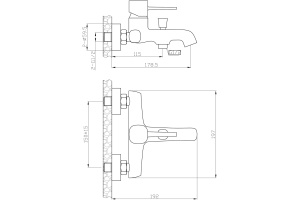 Смеситель Orange Karl M05-100W для ванны с душем - 2