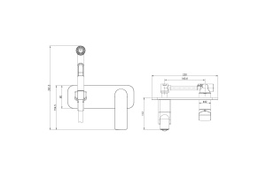 Смеситель с гигиеническим душем, встраиваемый, хром/белый LM5919CW - 2