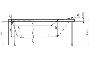 Панель фронтальная L150 H53 K (243512) - 2