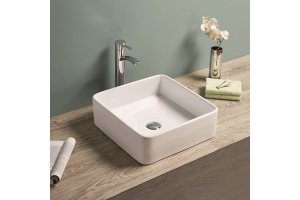 Раковина керамическая накладная AM-7050-D, цвет белый, 415х415х135