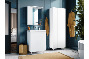 Шкаф-пенал Misty Лира 60 белый матовый - 2