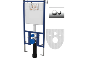 Комплект  Унитаз подвесной DIWO Анапа безободковый + Система инсталляции для унитазов DIWO 4501 с кнопкой смыва 7312 хром - 3