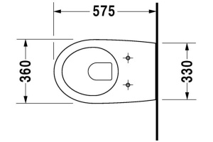 Чаша для подвесного унитаза Duravit Architec белый, без сиденья (25460900641) - 3