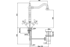 Смеситель для раковины Cezares LORD хром (LORD-LS2-01) - 3