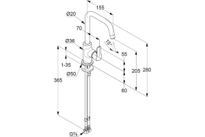Смеситель Kludi Pure&Easy для раковины 370240565 - 2