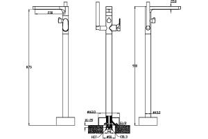 Смеситель Boheme Spectre 459-CR напольный, для ванны, хром - 2