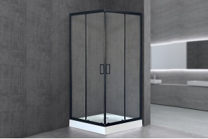 Душевой уголок Royal Bath HP 90х90 с поддоном профиль черный стекло прозрачное - 2