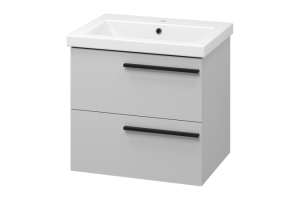 Тумба с раковиной Misty Ненси 60 серая матовая