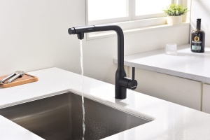 Смеситель для кухни Paulmark Viper темно серый - черный матовый - 3