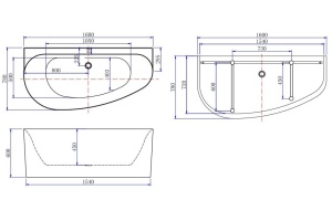 Акриловая ванна Allen Brau Priority 3 170x80, белая - 2
