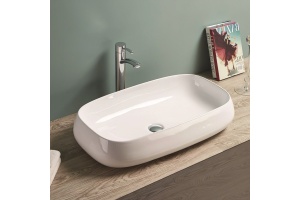 Раковина керамическая накладная AM-78101, цвет белый, 715х410х145