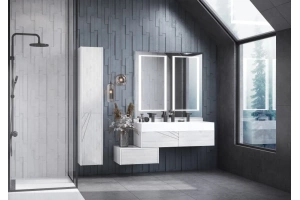 Зеркало Aquaton Сакура 120 с двумя хонами подсветки с антизапотеванием и часами - 3