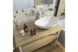 Мебель для ванной DIWO Элиста 100 столешница светлое дерево раковина Moduo 55 Leaf - 3